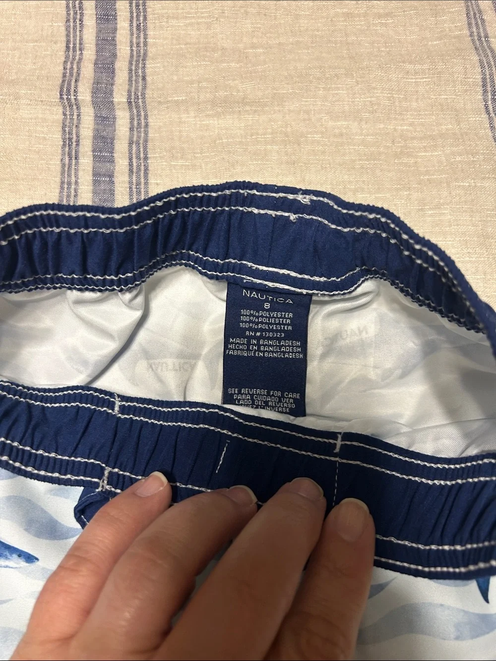 Nautica White & Blue Shark Tank Top and Shorts Pajama Set